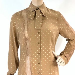NWT Cristinaeffe Camicia Pizzo Silk Blouse US10